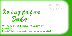 krisztofer doka business card