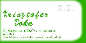 krisztofer doka business card